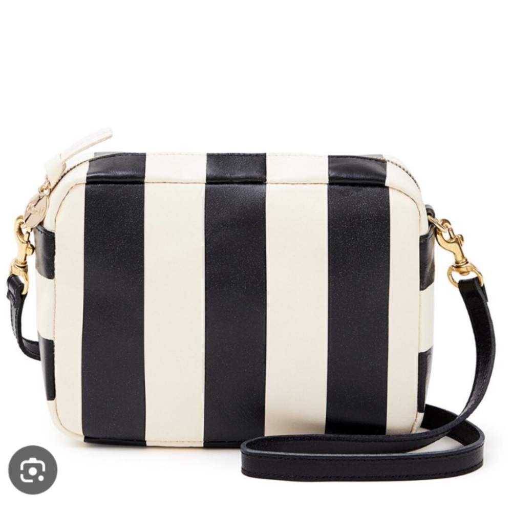 Clare v midi sac in black and white stripe